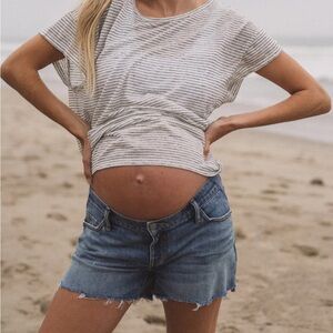 Hatch maternity cut off jean shorts 30